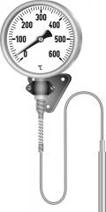 Remote gas pressure thermometer Type 53 precision thermometer for wall mounting with pipeline